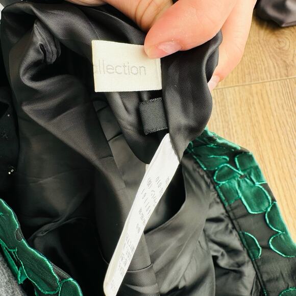 Otto Collection Black And Green Floral Knee Length Skirt Women’s Size 9 - Picture 8 of 9